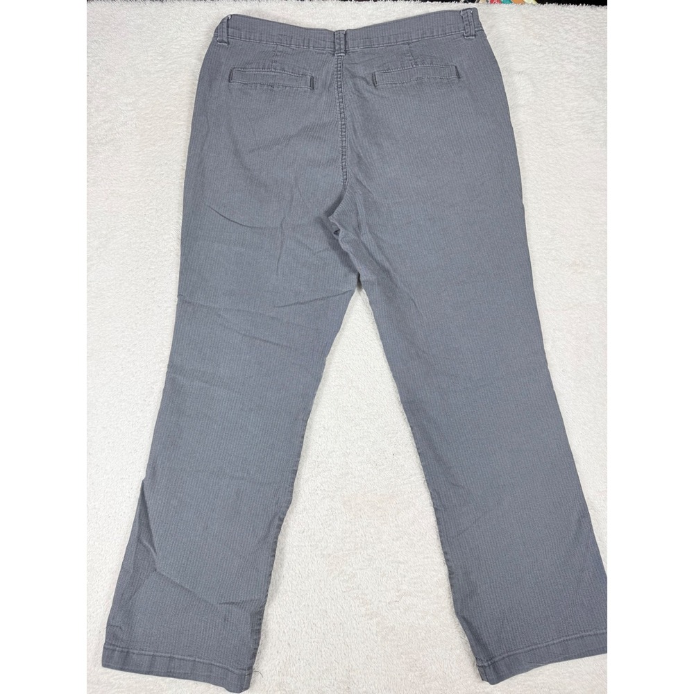 Riders by Lee Pants Womens 16M Grey Herringbone Straight Leg Stretch Good Work - Picture 8 of 11